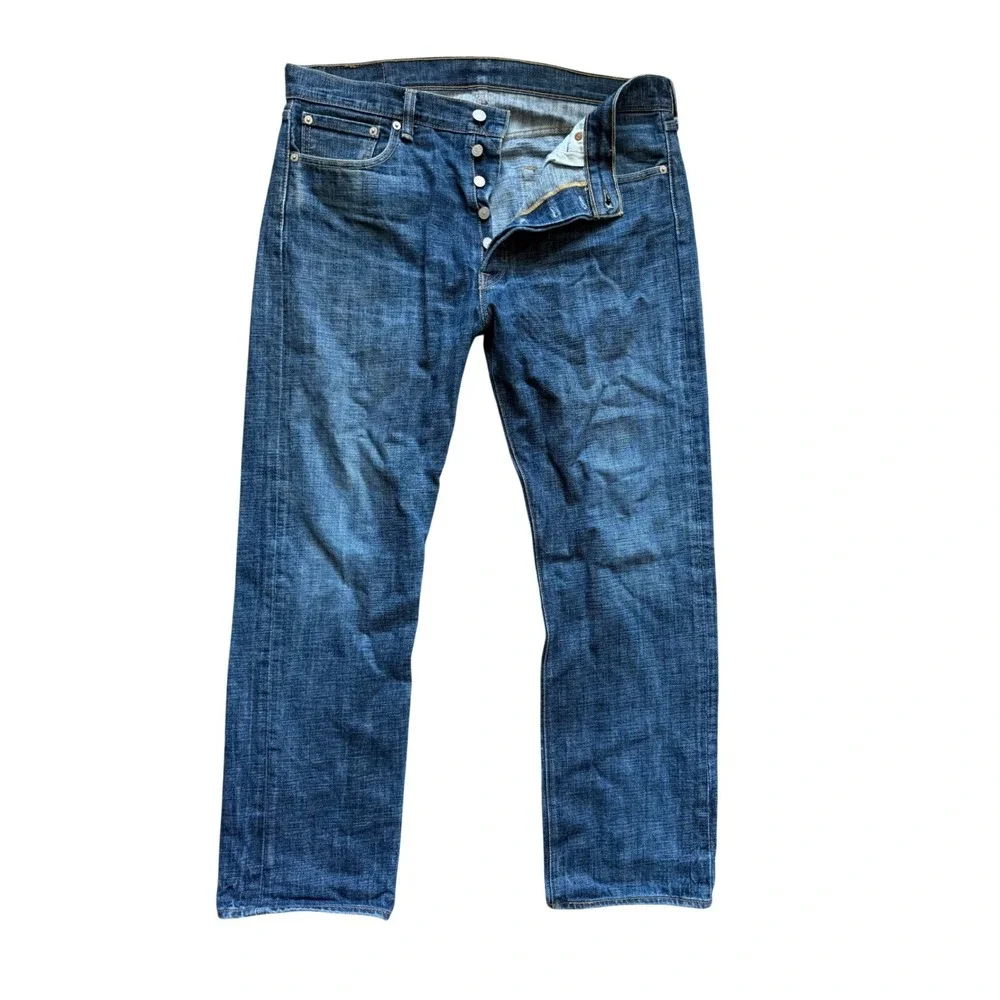 Levi's 501 Original Fit Jeans Mens 36x32 Dark Wash Straight Leg Button Fly